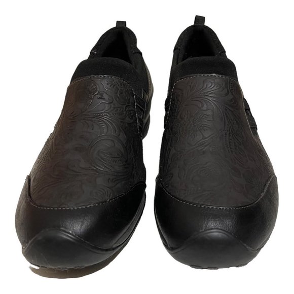 J-41 Jamboo Size 9 Vegan Leather All Terra Design Black Slip On Shoes - Picture 2 of 5